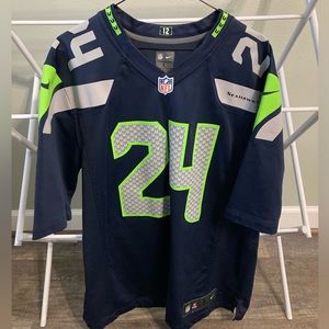 NFL Seahawks Marshawn Lynch Jersey, number 24, size-Large.